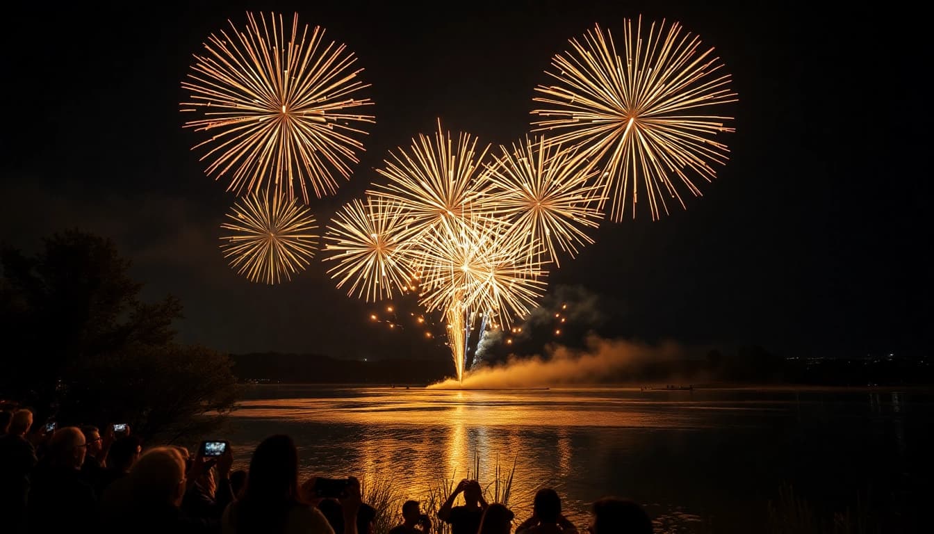 Witness the brilliance of diamond fireworks illuminating the night sky with a breathtaking display.