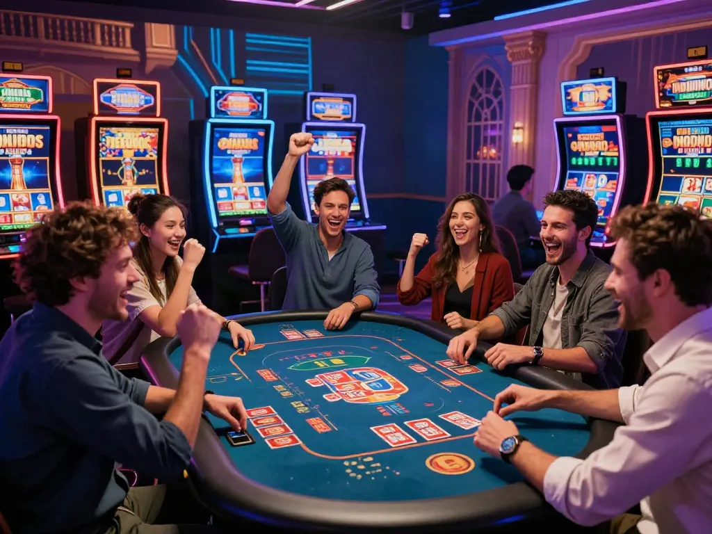Players enjoying a lively gaming experience at independent casinos not on gamstop.
