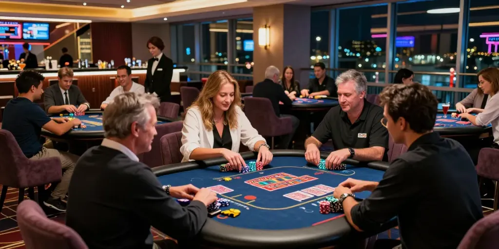Experience excitement at independent casinos not on GamStop with vibrant gaming tables and lively patrons.