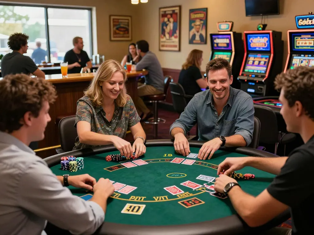Experience of independent casinos not on GamStop with engaging players at gaming tables.