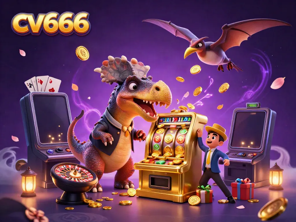 Experience cv666 as a pachycephalosaurus wins jackpots amidst chaos in a vibrant casino