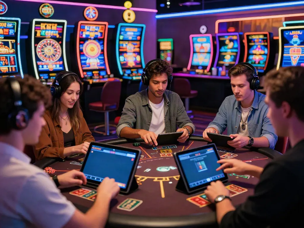 Players enjoying games at independent casinos not on gamstop in a vibrant digital environment.