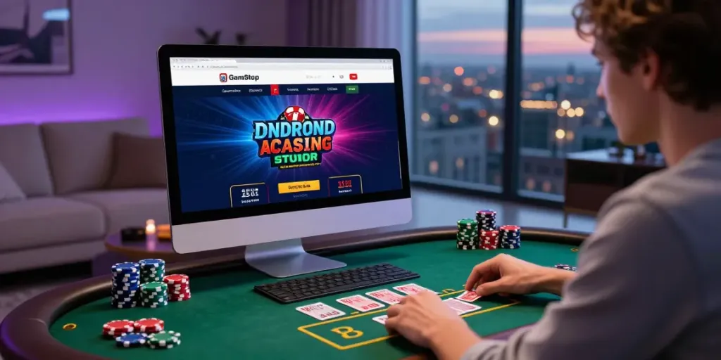 Playing games at independent casinos not on gamstop in a modern home setting.
