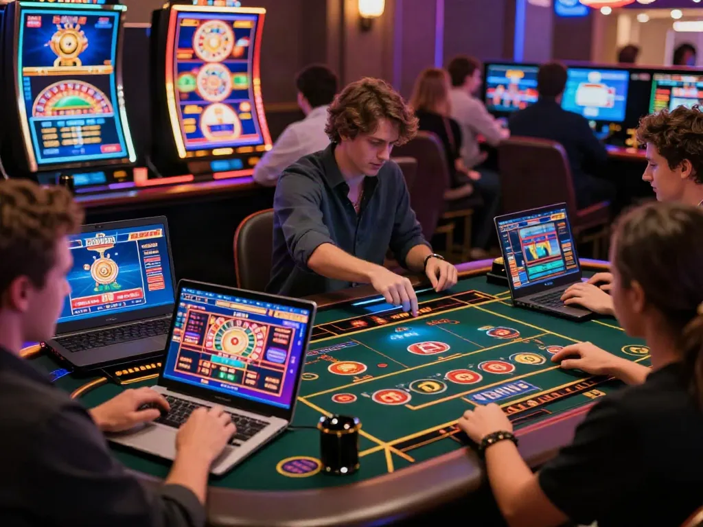 Engaging virtual gaming environment showcasing independent casinos not on GamStop.