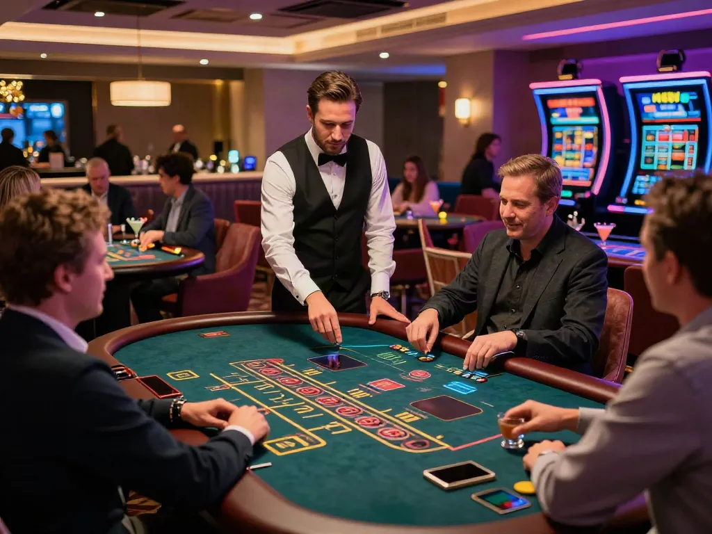 Experience the excitement of independent casinos not on gamstop with players enjoying vibrant gaming tables.