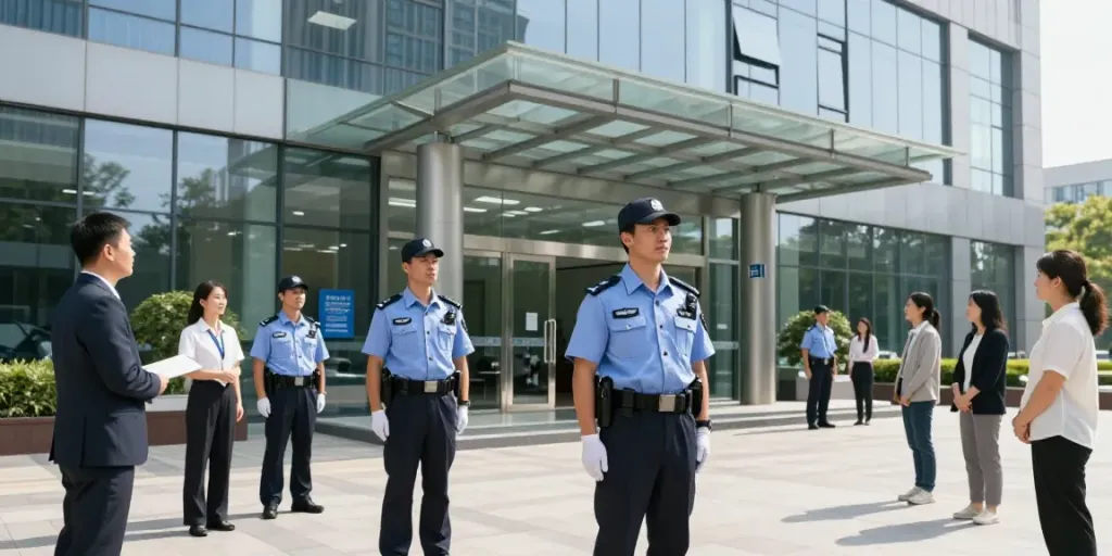Private Security professionals providing trusted services in a corporate setting.