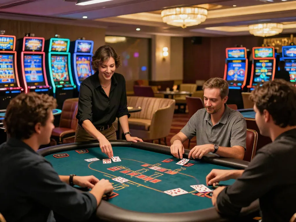 Experience the excitement of independent casinos not on gamstop, showcasing vibrant gaming atmosphere.