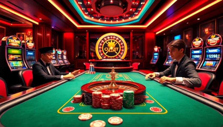 Experience the thrill at https://kuwinzhz.com/ with a stylish casino table and colorful chips.