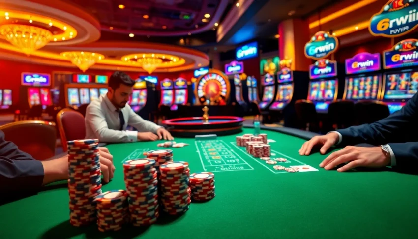 Experience high-stakes gaming at 6rwin Vip with luxurious poker tables and enticing slot machines.