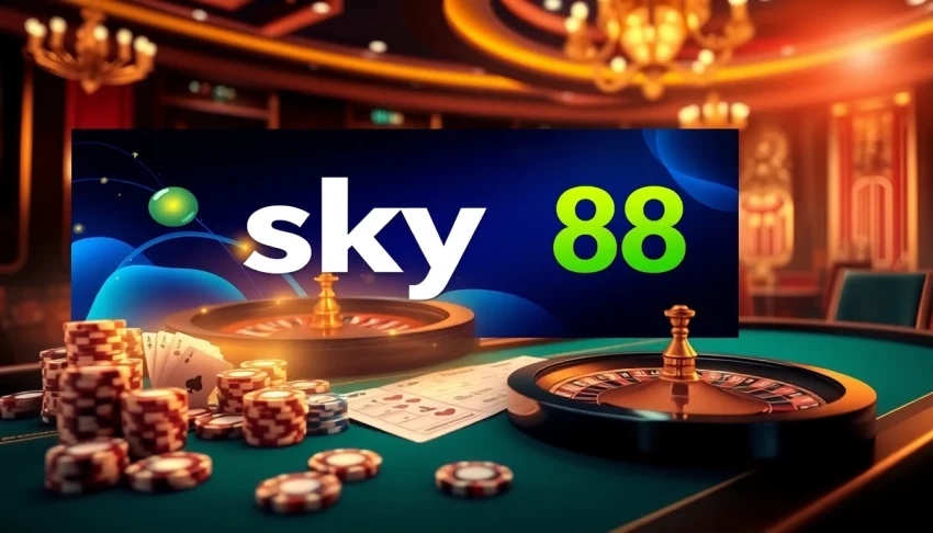 Exciting khuyến mãi sky88 displayed on a luxurious online casino interface with vibrant gaming elements.