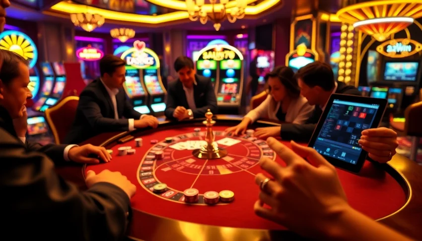 Experience the thrill of winning at 123win com 79 in a luxurious casino environment filled with poker chips and roulette tables.