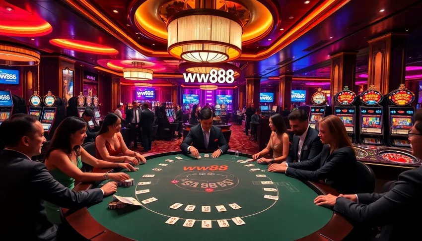 Experience thrilling gameplay at ww88 with professional dealers and vibrant casino ambiance.