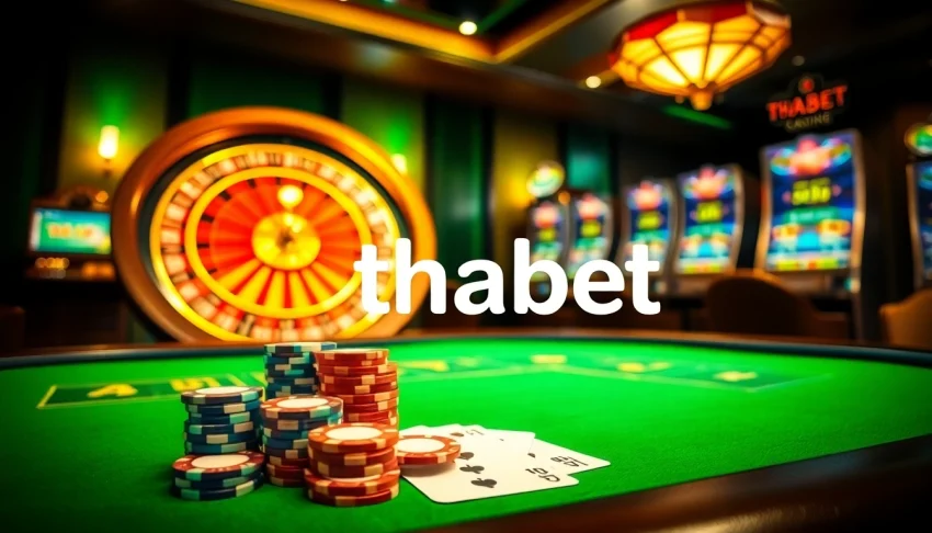 Experience thrilling gaming action at Thabet casino with vibrant poker chips and roulette excitement.
