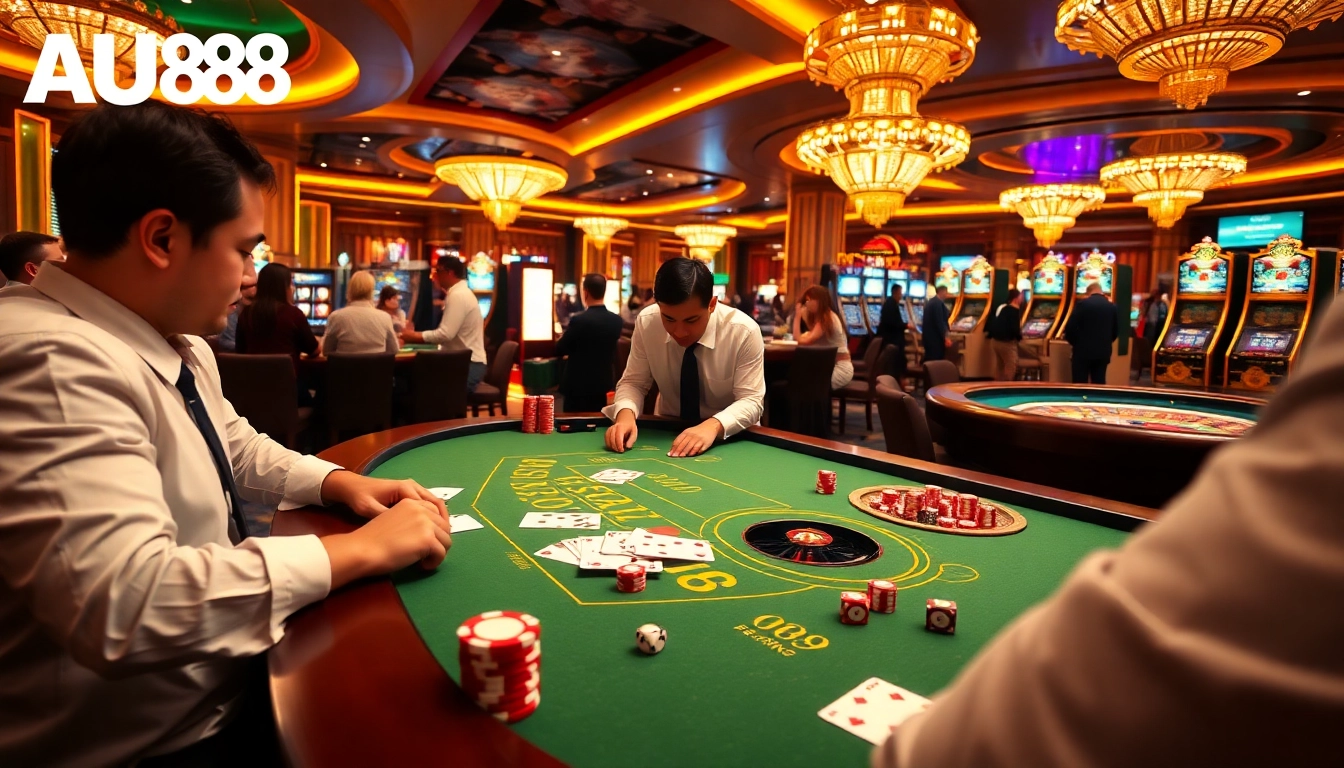 Play exciting games at AU88 casino with vibrant tables and professional dealers.