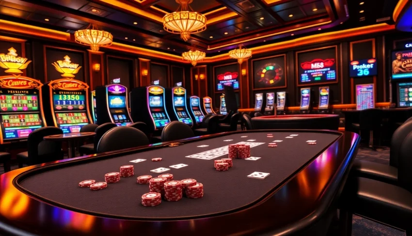 Experience thrilling gameplay at the mb 88 poker table with vibrant chips and cards.