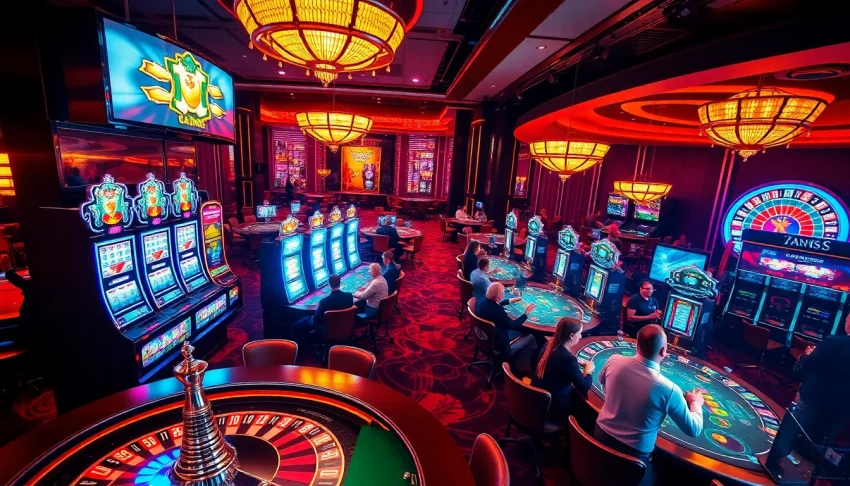 Engaging players at the 789club casino with vibrant slot machines and live gaming action.