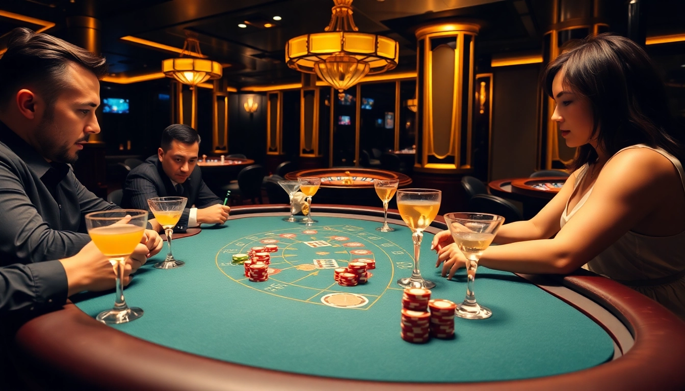Chiến thắng lớn tại https://luck8.com với cảnh chơi poker hấp dẫn, thể hiện các chip và ly cocktail.