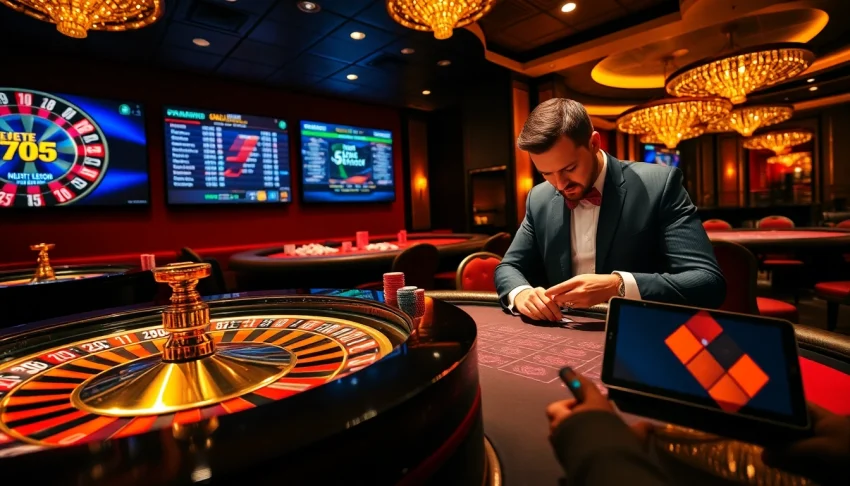 Experience the thrill of online gambling with KJC at https://kjcpro.it.com/ featuring lavish casino tables and vibrant betting action.
