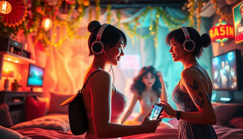 Engaging scene from sex games ai showcasing customizable characters in a vibrant digital world.