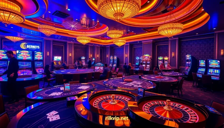 Experience vibrant online gaming thrills at rikvip.gb.net with exciting casino visuals.