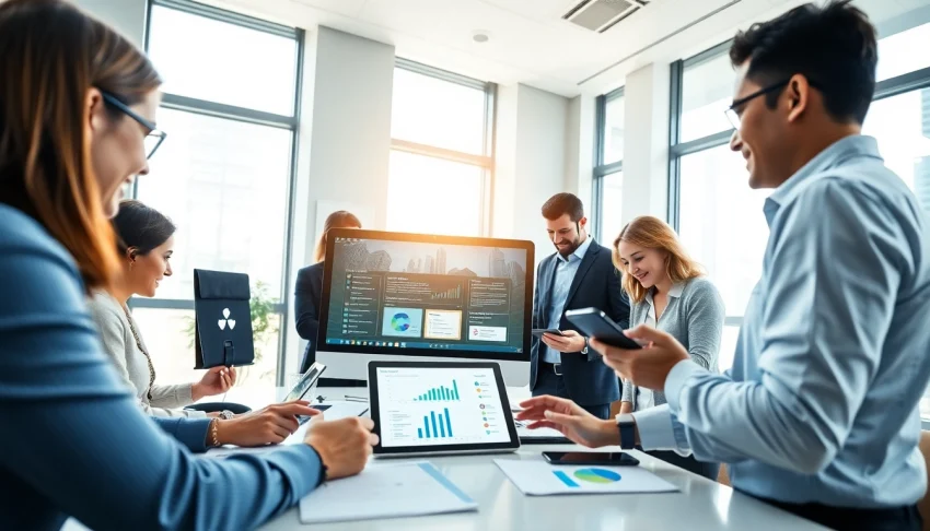 生动场景：展示美洽客户服务平台在现代工作空间中的应用。