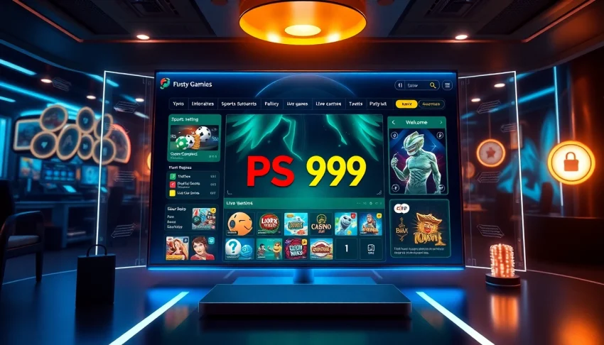 Interactive PS 99 online gambling platform showcasing diverse gaming options securely.
