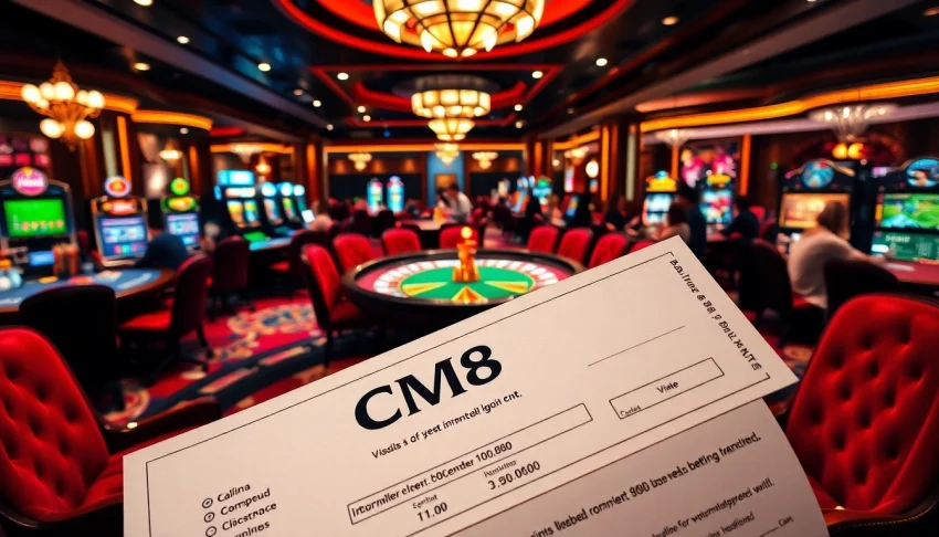 CM88 reflects a thrilling moment at a luxury casino with roulette tables and poker chips.