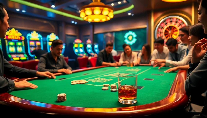 Experience thrilling poker action at hello88 casino with vibrant tables and luxurious ambiance.