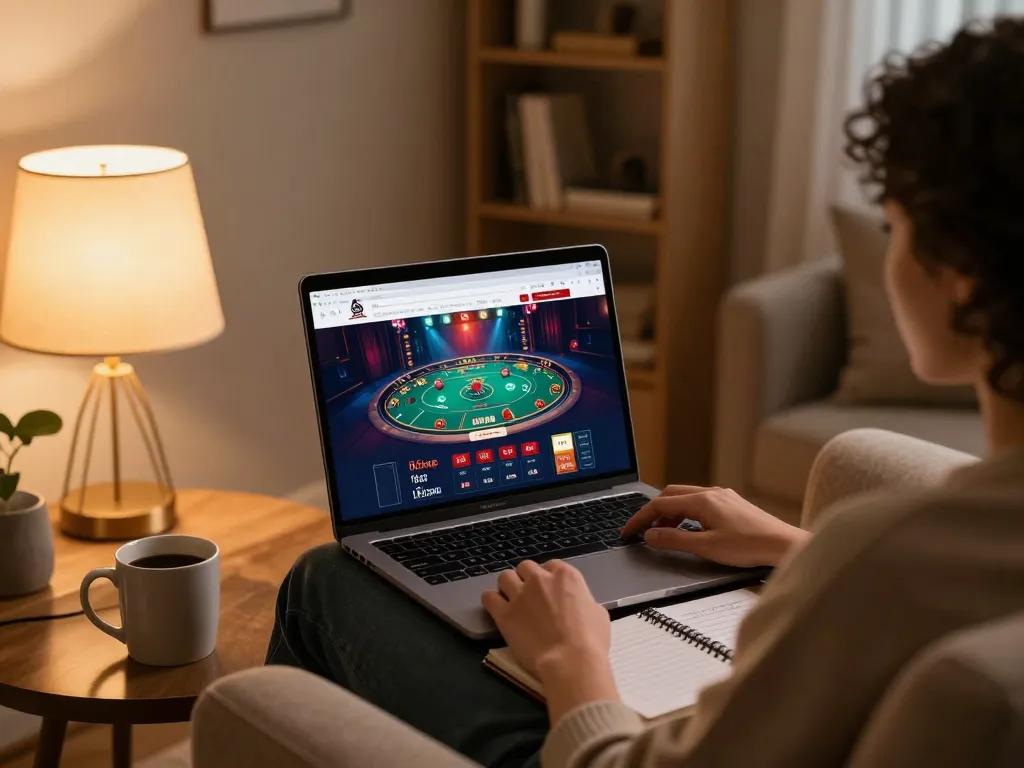 Soc88 online gaming setup with a person betting comfortably in their home.