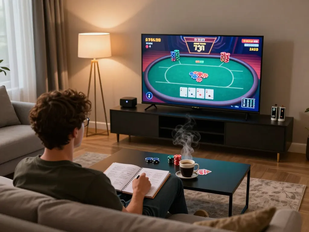 Player strategizing in MN88 online poker game setup, showcasing intentional gameplay.