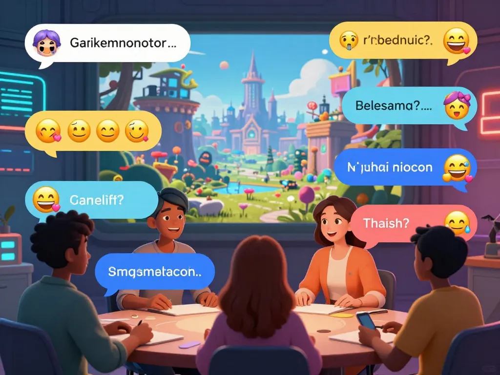 Exciting spicy chat interactions among diverse animated characters in a vibrant digital environment.