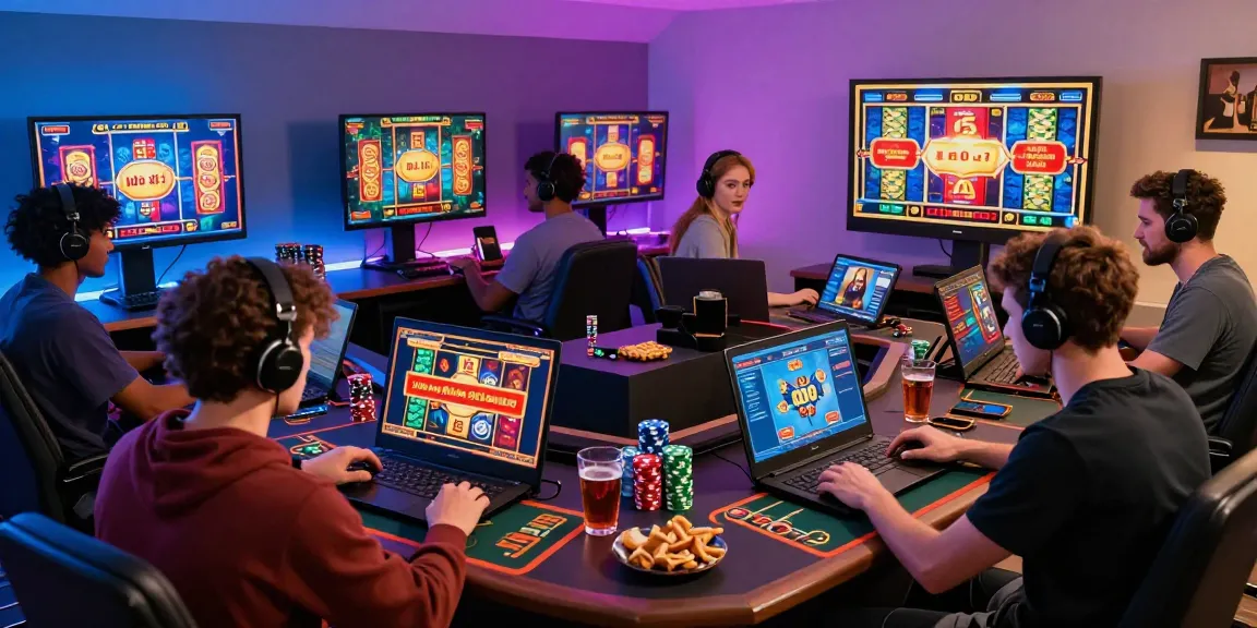 Players engaging with credit card casinos on scoarch.org.uk, showcasing vibrant gaming atmosphere and excitement.
