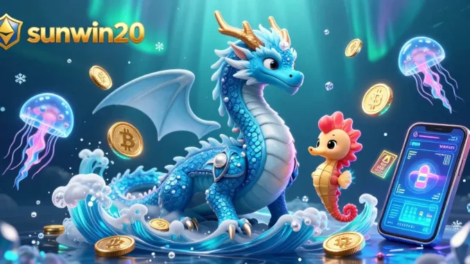 Win big with sunwin20 while exploring a vibrant underwater casino world featuring dazzling characters and crypto elements.